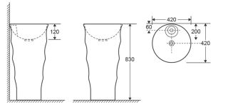 Раковина Ceruttispa MARCO CT7833 420x420x830 напольная